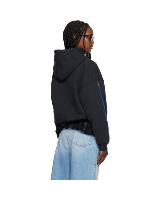 Rhude Blue Split Petrol Logo Hoodie