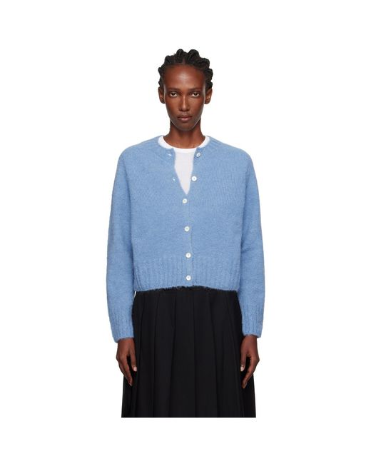 NOTHING WRITTEN Alpaca Knit Cardigan in Blue | Lyst