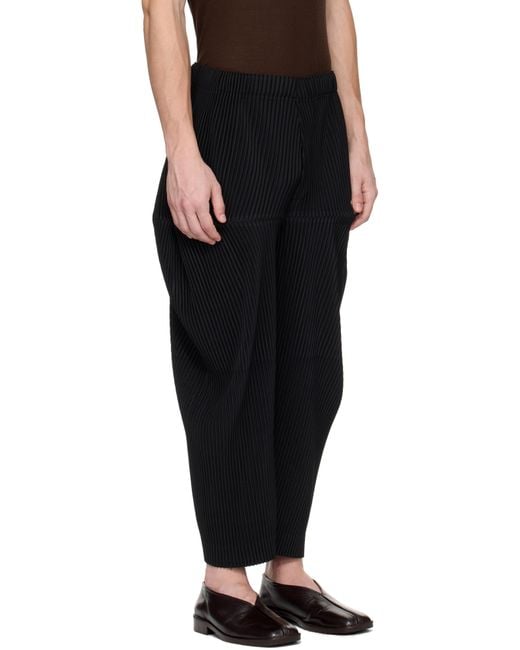 Homme Plissé Issey Miyake Kinetic Sculpture Trousers in Black for