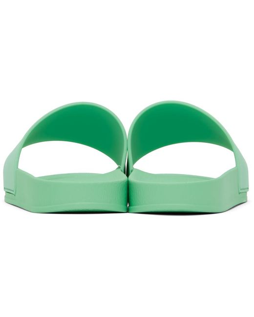 Sandales à enfiler vertes à monogramme Palm Angels pour homme en coloris Green