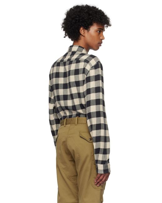 RRL Multicolor Off- Buffalo Check Twill Work Shirt for men