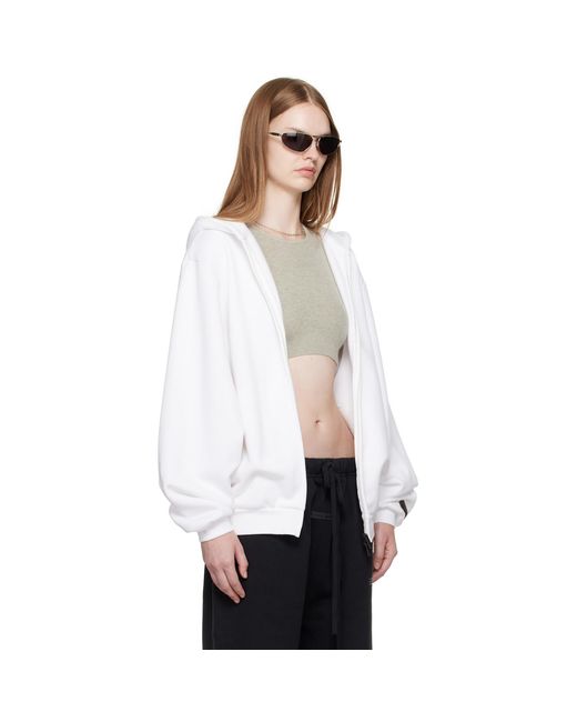 Fear Of God White 90S Fleece Zip-Up Hoodie