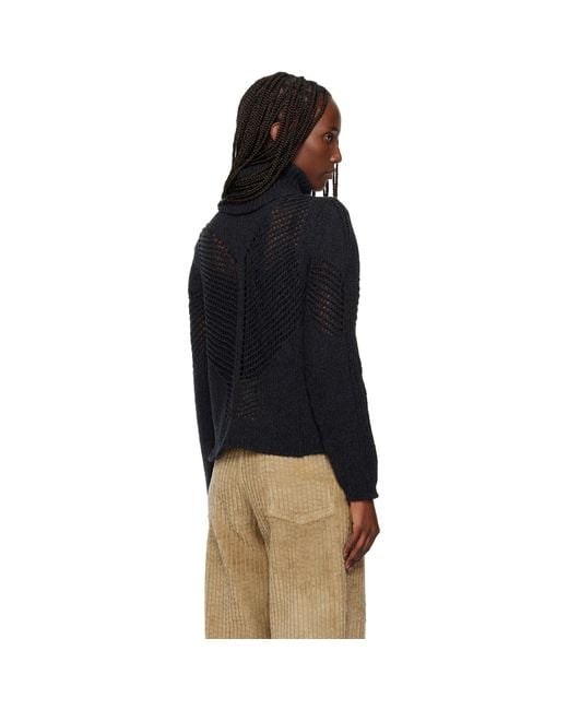 Our Legacy Black Cage Rollneck Turtleneck
