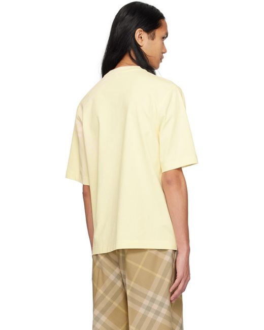 T-shirt jaune à carreaux Burberry pour homme en coloris Natural