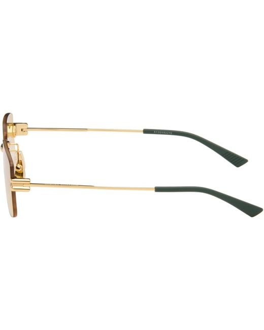 Bottega Veneta Natural Lock Rectangular Sunglasses