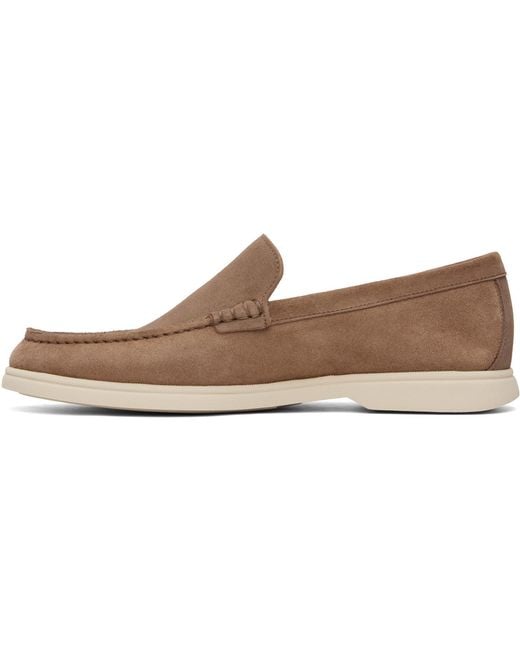 Boss Natural Deed-Logo Suede Loafers for men