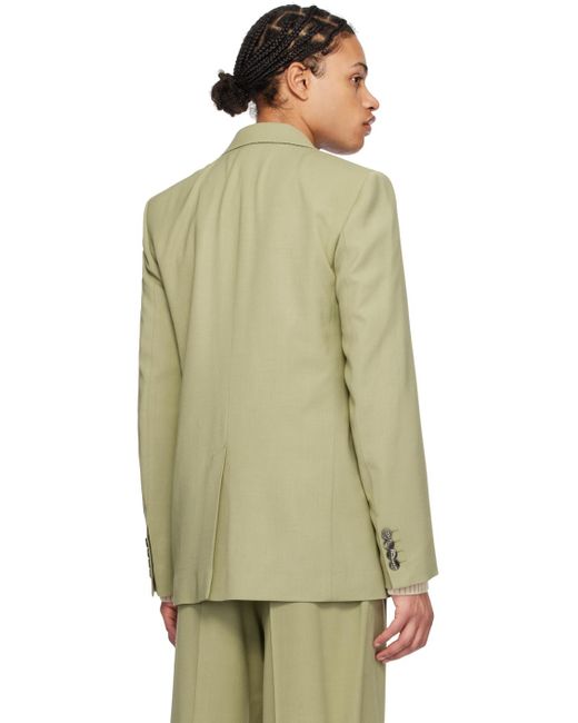 AMI Green Khaki Two-button Blazer for men