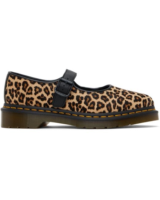 Dr. Martens Black Elphie Leopard Mary Jane Loafers