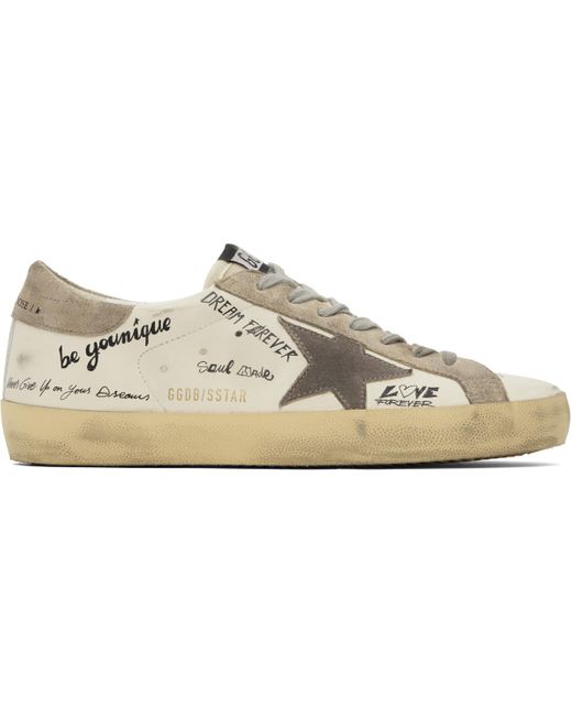 メンズ Golden Goose Deluxe Brand ホワイト＆トープ Super-Star Classic スニーカー Black
