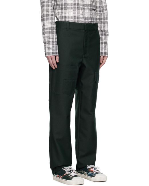 Helmut Lang Black Green Carpenter Trousers for men