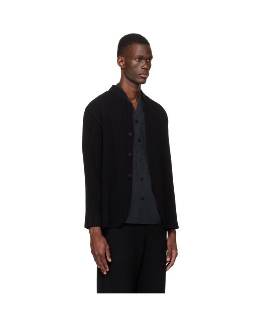 Homme Plissé Issey Miyake Black Tuxedo Pleats Blazer for men