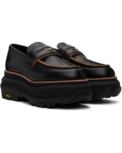Sacai Black Platform Loafers for men
