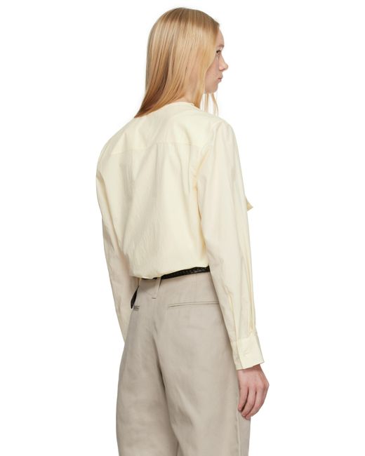 Lemaire イエロー Soft Collar ブラウス Natural