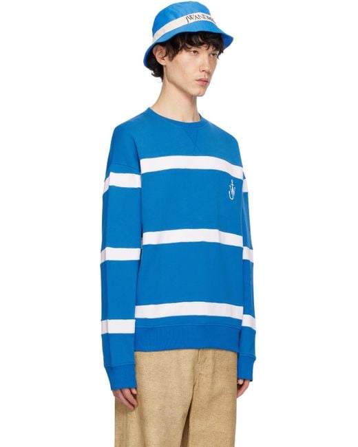 J.W. Anderson Blue & White Striped Sweatshirt for men