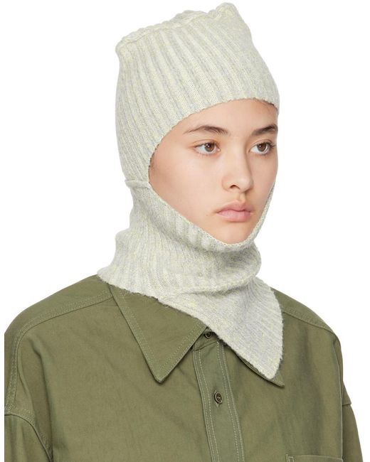 MM6 by Maison Martin Margiela Green Gray Rolling Balaclava