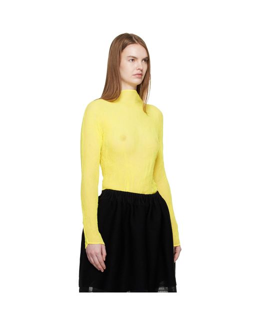 Issey Miyake Yellow Chiffon Twist 3 Top
