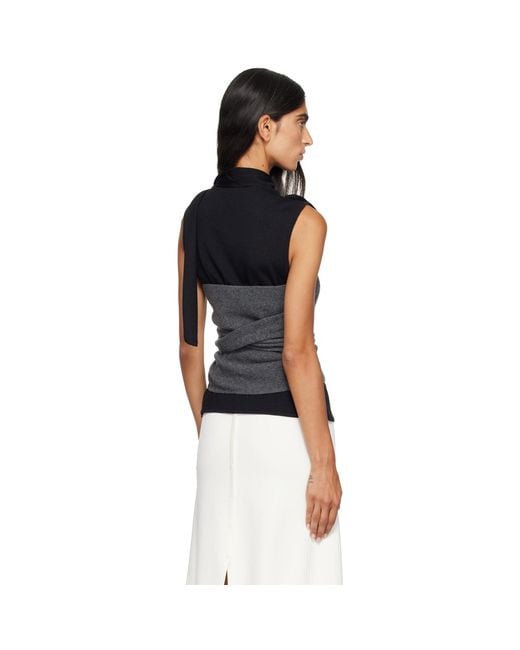 LE17SEPTEMBRE Black Refined Wrap Tube Top