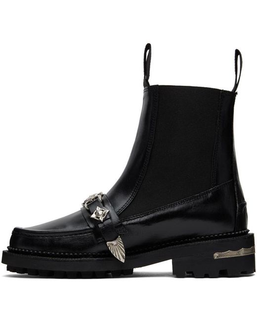 Toga Black Embellished Chelsea Boots
