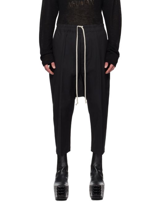 Rick Owens Black Cropped Trousers for men