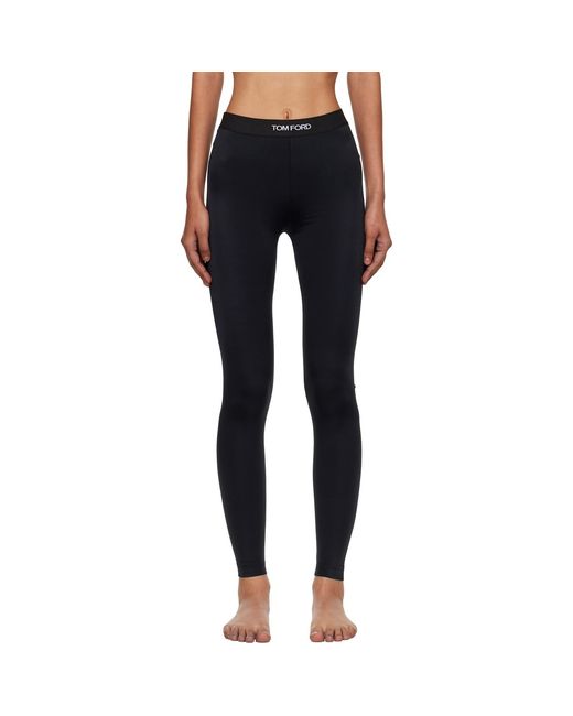 Tom Ford Black Form-Fitting Velour Leggings