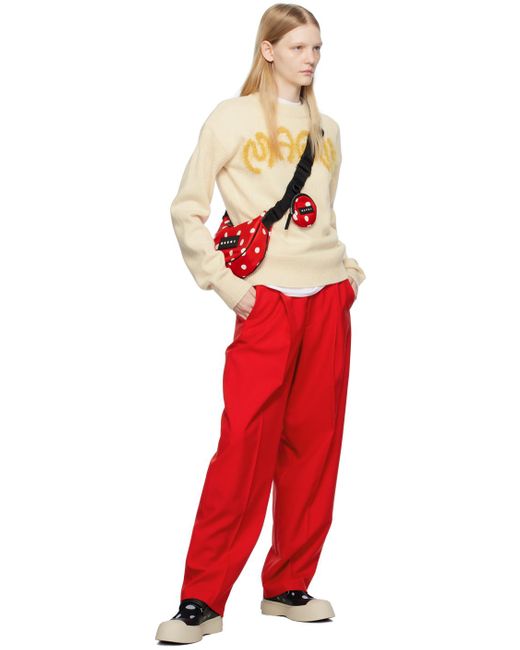 Marni Red Tailored Trousers