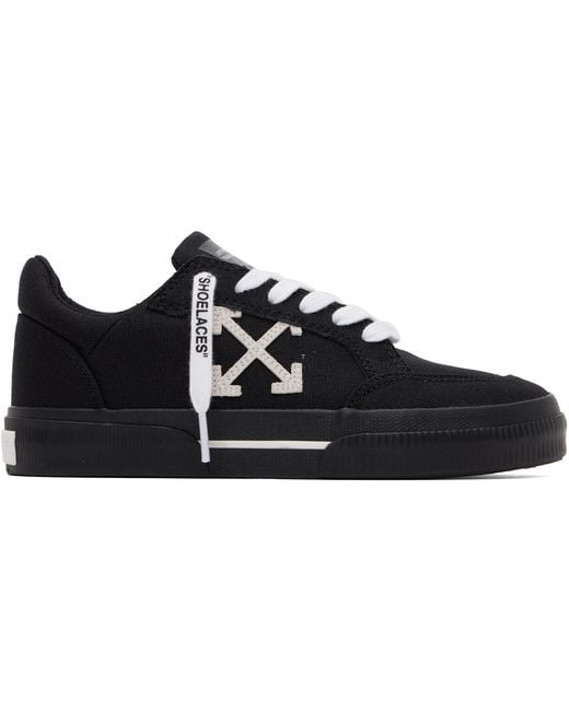 Off-White c/o Virgil Abloh Black Vulcanized Low Canvas Sneakers for men