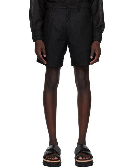 4SDESIGNS Black Carpenter Shorts for men