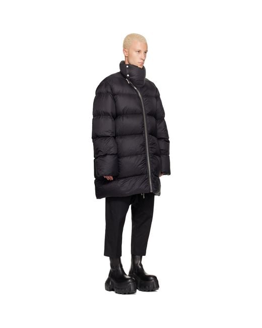 Rick Owens Black Tower Turtle Down Coat for men
