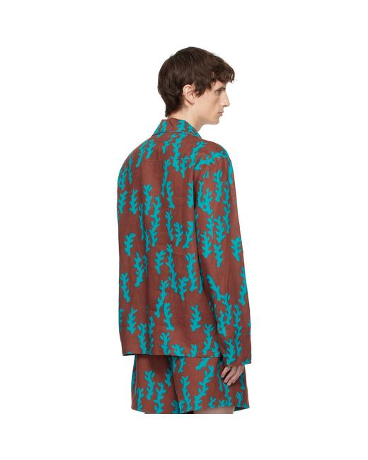 Zegna Blue Linen Shirt for men