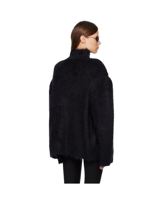 Acne Black Padded Wool Sweater