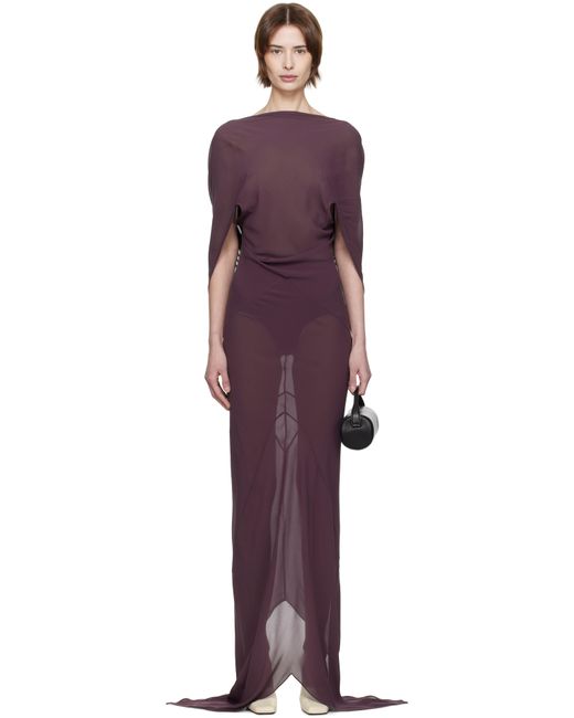 Robe Longue Mauve À Effet Drapé Et À Dos Ouvert AARON ESH en coloris Purple