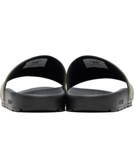 Off-White c/o Virgil Abloh Black Khaki Arrow Slides for men