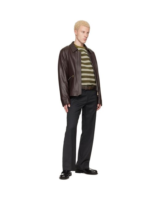Paul Smith Black Brushstroke Stripe Belt for men