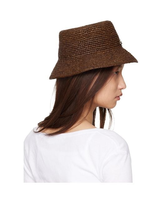 Vivienne Westwood Brown Raffia Bucket Hat