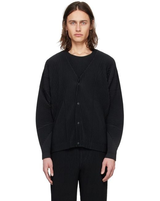 Homme Plissé Issey Miyake Black Monthly Color March Cardigan for men