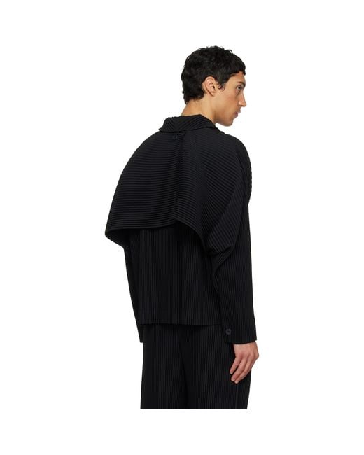 Homme Plissé Issey Miyake Black 'Cover And Fold' Jacket for men