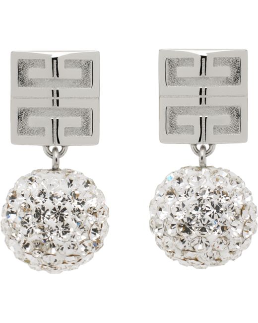 Givenchy White 4g Metalcrystal Earrings