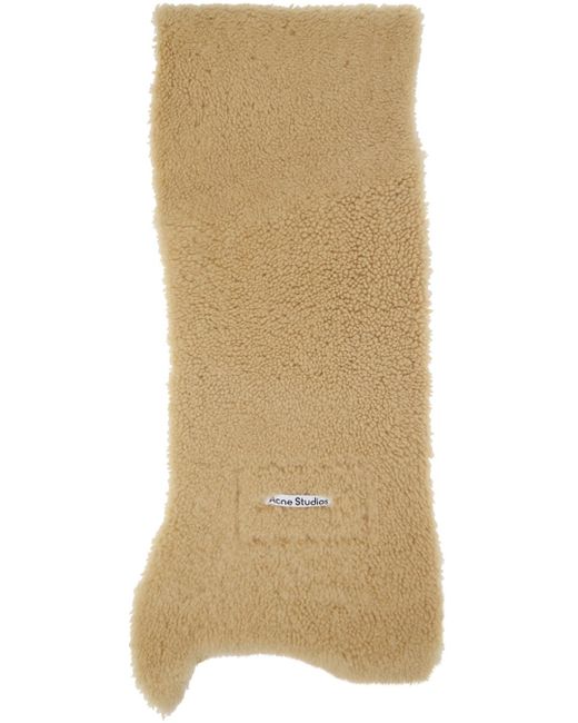 Acne Natural Beige Shearling Scarf