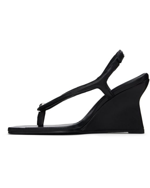Paris Georgia Black Valentina Wedge Heeled Sandals