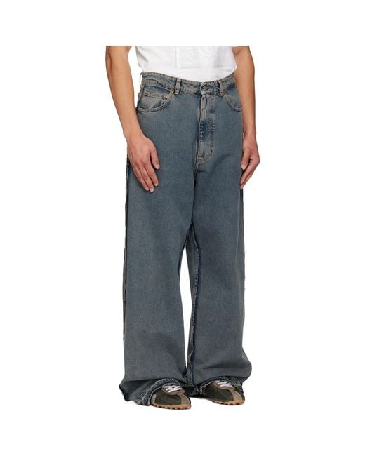 MM6 by Maison Margiela Blue Wide-Leg Jeans for men