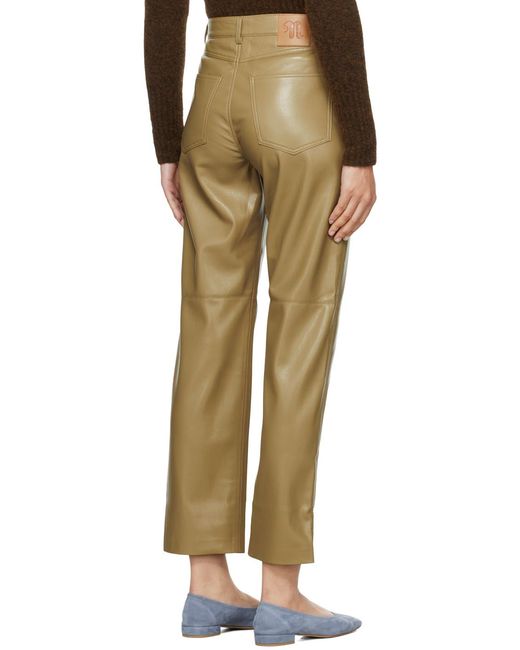 Pantalon Vinni Kaki En Cuir Synthétique Nanushka en coloris Natural