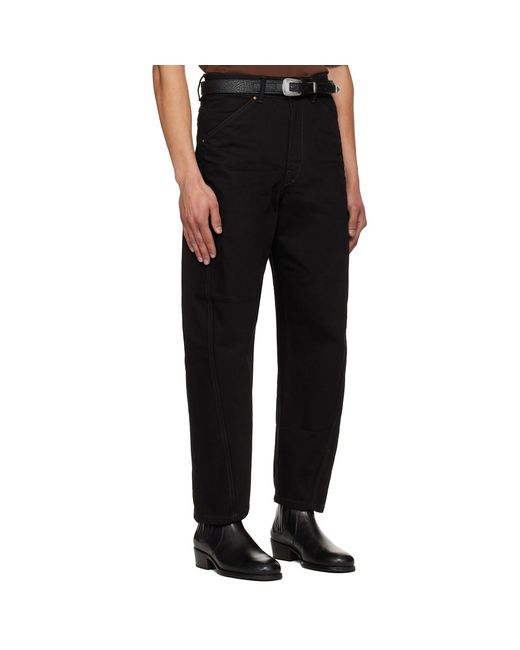 Lemaire Black Twisted Workwear Jeans for men