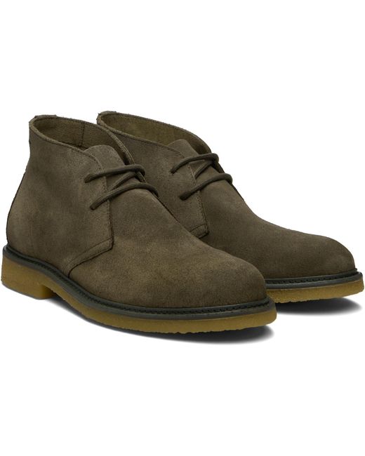 Boss Black Khaki Suede Desert Boots for men