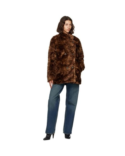 Isabel Marant Brown Jya Faux-Fur Coat