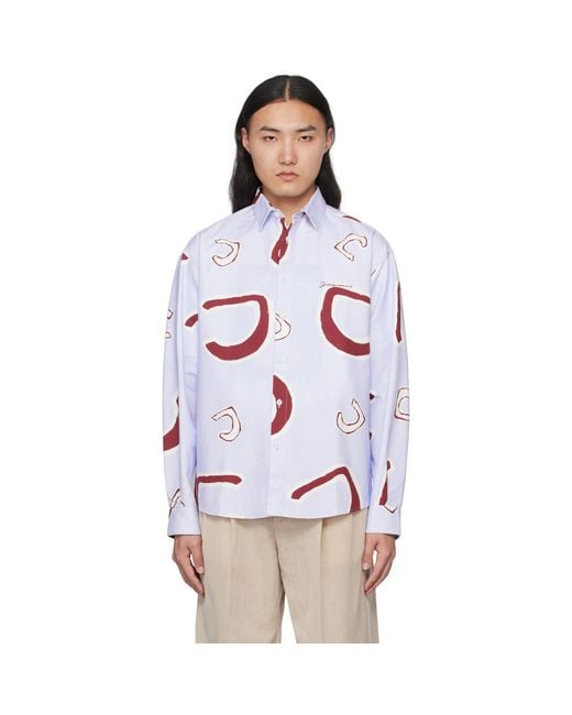 Jacquemus White ‘Simon’ Patterned Shirt, , Light for men