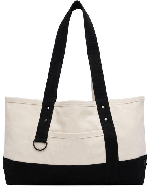 Y's Yohji Yamamoto Black Off- & Big Washer Canvas Tote