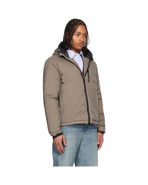 Canada Goose Black Taupe Label' Lodge Hooded Down Jacket for men