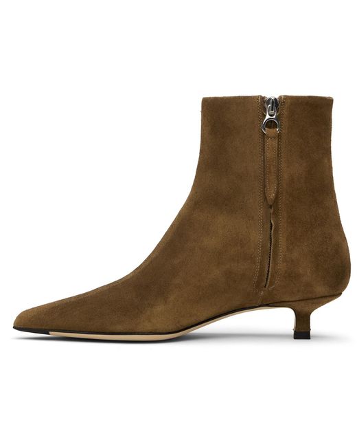 Aeyde Green Tan Sofie Suede Ankle Boots