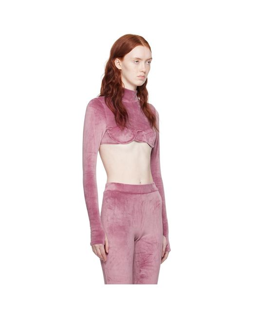 Gcds Red Purple Cropped Turtleneck