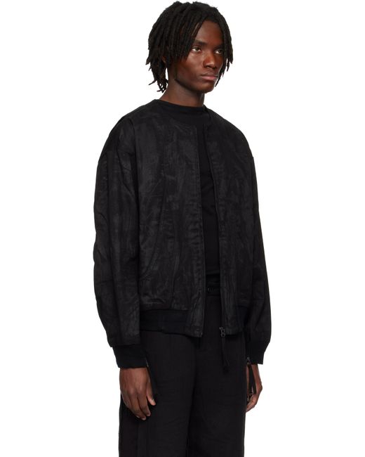 Professor.E Black Object-Faded Bomber Jacket for men